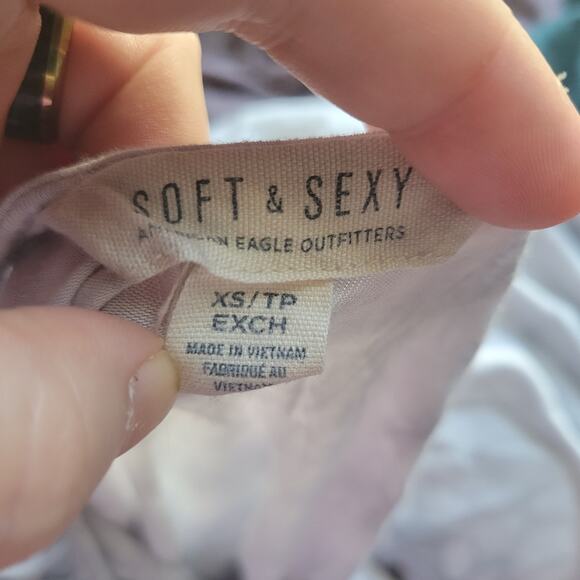 XS AEO tie dye gray and white sleeveless mini dress - Picture 4 of 4